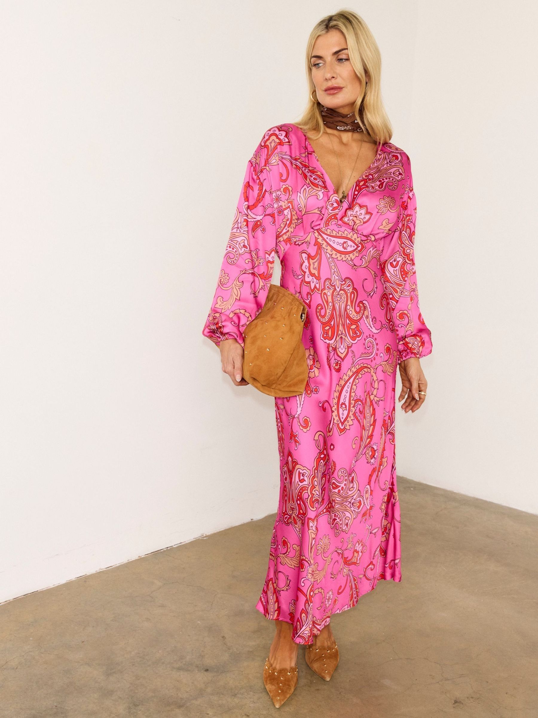 Buy Never Fully Dressed Pink Paisley Emma Long Sleeve Petite Dress