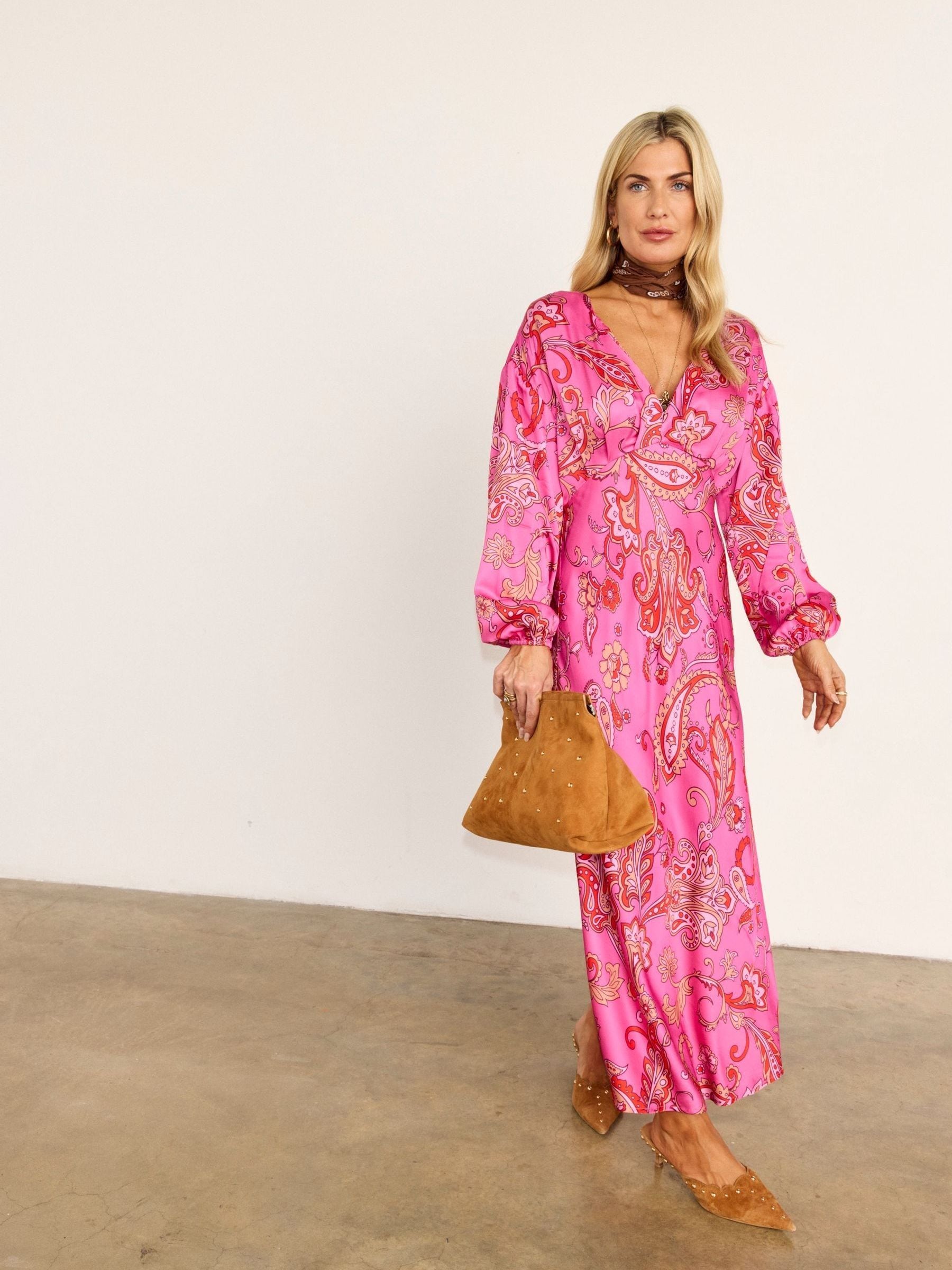 Buy Never Fully Dressed Pink Paisley Emma Long Sleeve Petite Dress