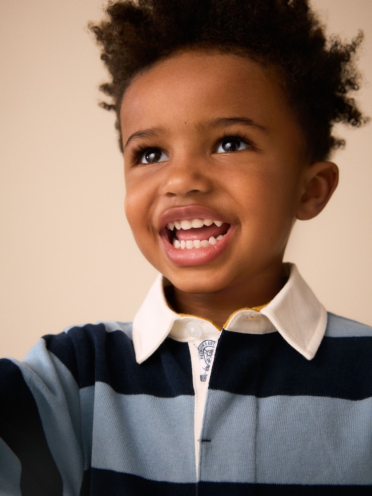 Navy/White Rugby Polo Top (3mths-7yrs) - Image 4 of 4