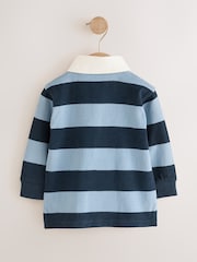 Navy/White Long Sleeve Rugby Polo Top (3mths-7yrs) - Image 6 of 8