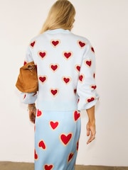 Never Fully Dressed Blue Baby  Heart Cardigan - Image 6 of 6
