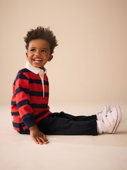 Navy/Red Rugby Polo Top (3mths-7yrs) - Image 2 of 4