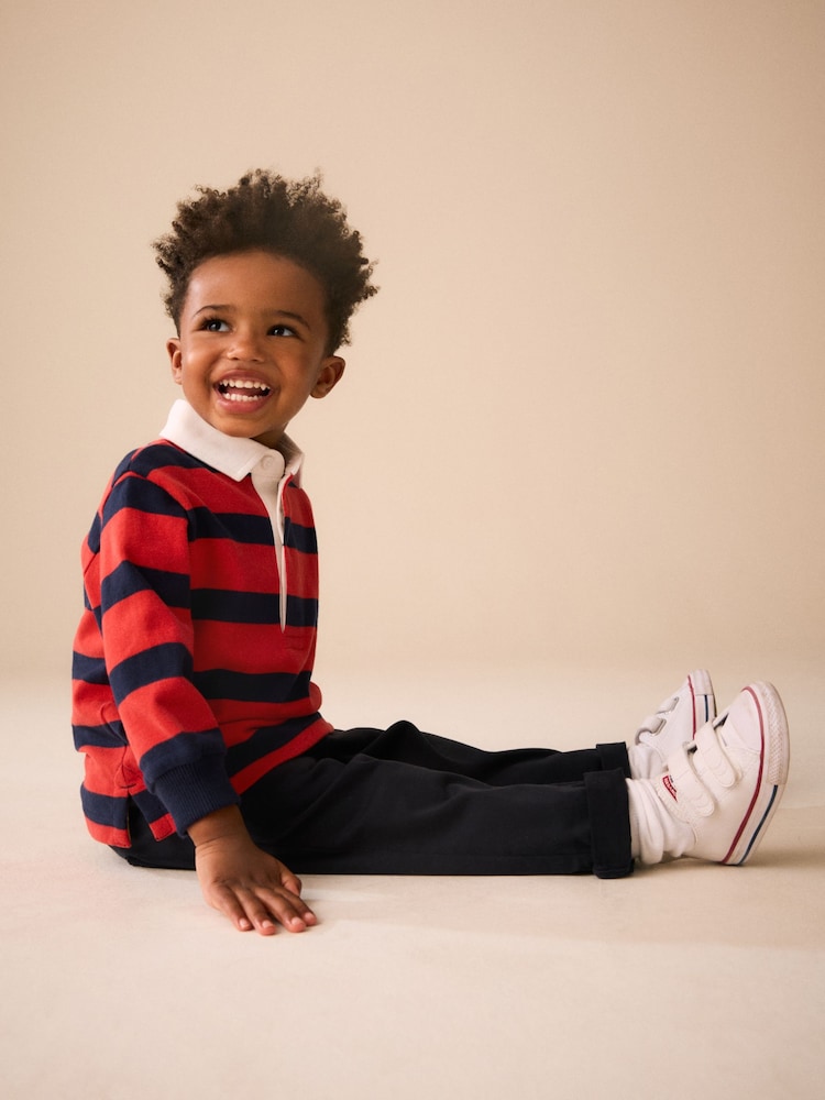 Navy/Red Rugby Polo Top (3mths-7yrs) - Image 2 of 4 Navy/Red Rugby Polo Top (3mths-7yrs) - Image 2 of 4