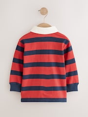 Navy/Red Long Sleeve Rugby Polo Top (3mths-7yrs) - Image 6 of 8