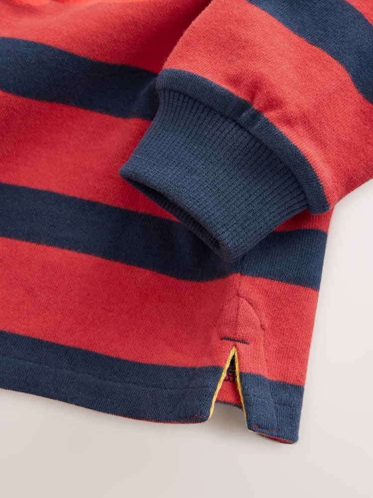 Navy/Red Long Sleeve Rugby Polo Top (3mths-7yrs) - Image 8 of 8 Navy/Red Long Sleeve Rugby Polo Top (3mths-7yrs) - Image 8 of 8