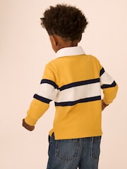 Yellow/White Long Sleeve Rugby Polo Top (3mths-7yrs) - Image 3 of 4