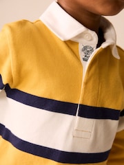 Yellow/White Long Sleeve Rugby Polo Top (3mths-7yrs) - Image 4 of 4