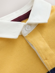 Yellow/White Long Sleeve Rugby Polo Top (3mths-7yrs) - Image 7 of 8