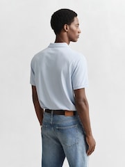 GANT Blue Shield Logo Pique Cotton Polo Shirt - Image 3 of 5