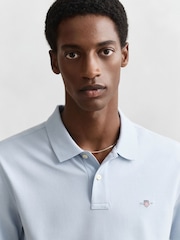 GANT Blue Shield Logo Pique Cotton Polo Shirt - Image 4 of 5