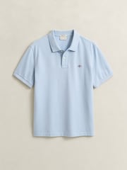 GANT Blue Shield Logo Pique Cotton Polo Shirt - Image 5 of 5