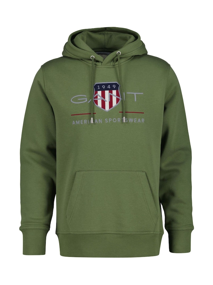 GANT Green Archive Shield Hoodie - Image 1 of 2 GANT Green Archive Shield Hoodie - Image 1 of 2