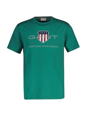 GANT Green Chest Shield Logo T-Shirt - Image 1 of 2