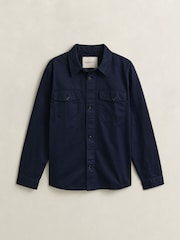 GANT Blue Cotton Twill Double Pocket Overshirt - Image 5 of 5