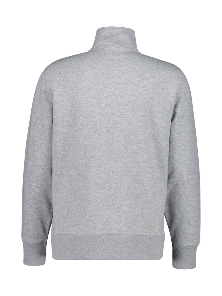 GANT Grey Big G Logo Quarter Zip Sweatshirt - Image 6 of 6