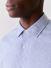 GANT Blue All Over Print Poplin Shirt - Image 4 of 7