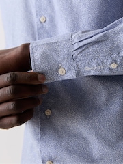 GANT Blue All Over Print Poplin Shirt - Image 5 of 7