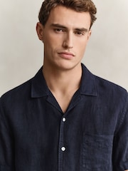 ブルー - GANT Garment Dyed Linen Pocket Shirt - 画像 4 / 6