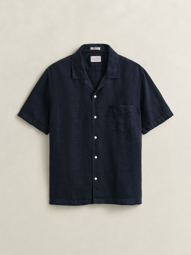 ブルー - GANT Garment Dyed Linen Pocket Shirt - 画像 6 / 6