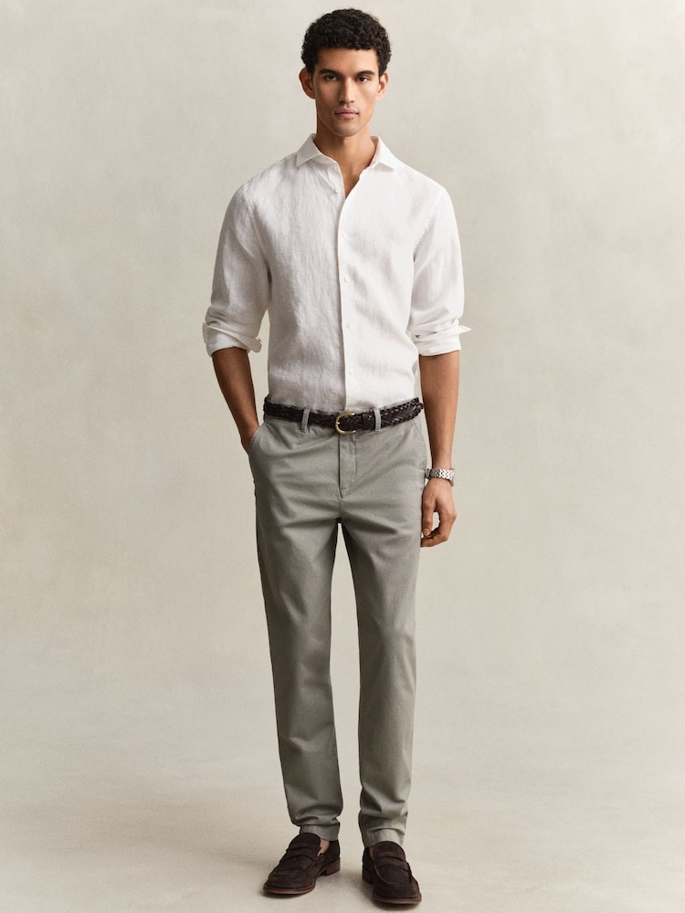 GANT Grey Slim Fit Classic Stretch Chino Trousers - Image 2 of 6