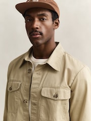 GANT Natural Cotton Twill Double Pocket Overshirt - Image 3 of 6