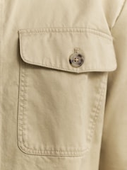 GANT Natural Cotton Twill Double Pocket Overshirt - Image 5 of 6