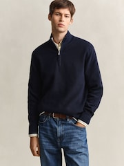 GANT Cotton Rib Knt Quarter Zip Jumper - Imaginea 1 din 5