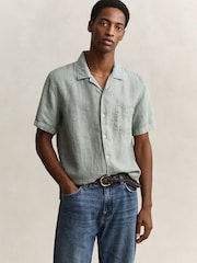 グリーン - GANT Garment Dyed Linen Pocket Shirt - 画像 3 / 6