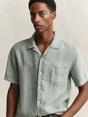 グリーン - GANT Garment Dyed Linen Pocket Shirt - 画像 4 / 6