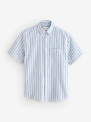 GANT Blue Cotton Linen Stripe Shirt - Image 1 of 1