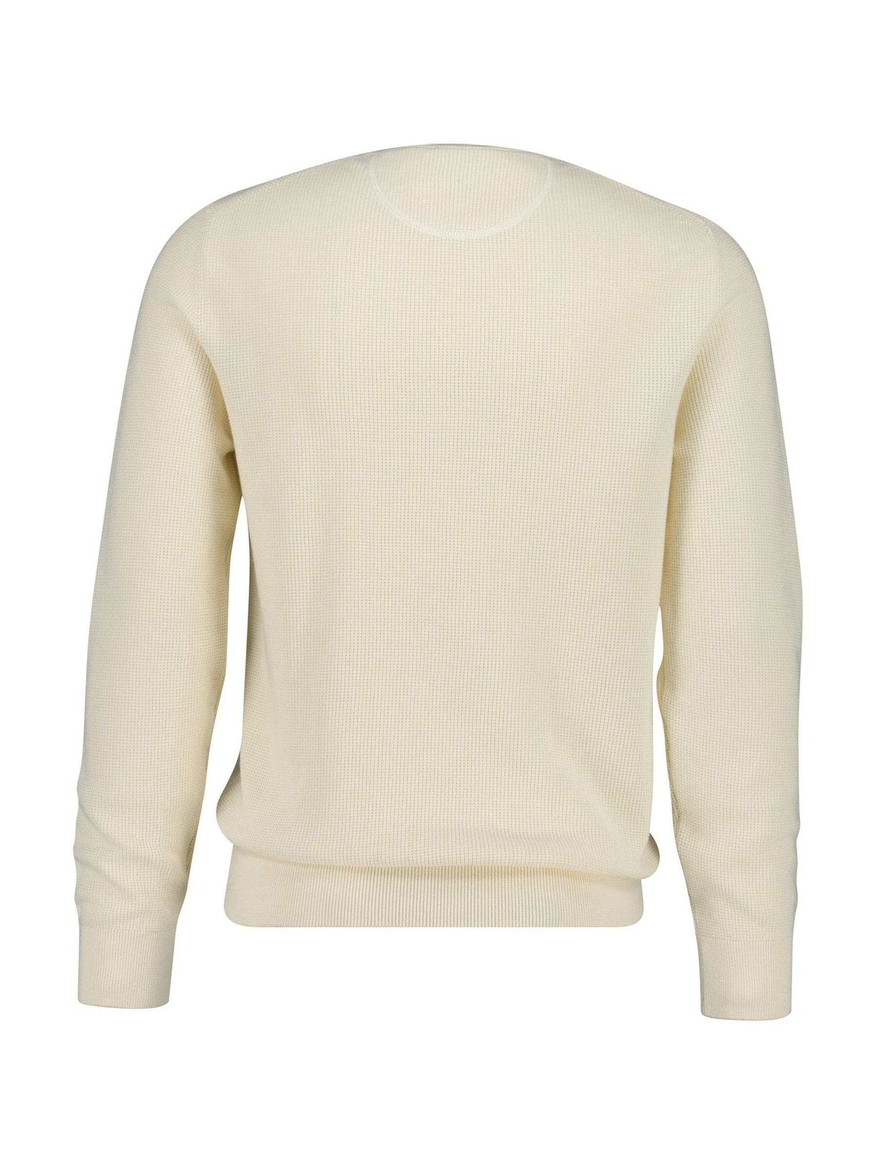 Buy GANT Cream Micro Waffle Texture Cotton Crew Neck Knit Jumper