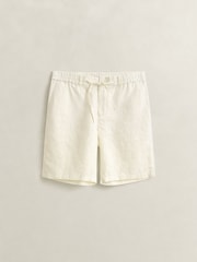 Cream - GANT Linen Drawstring Button Shorts - Imaginea 6 din 6