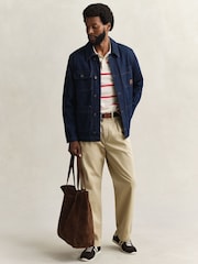 GANT Cream Striped Polo Shirt - Image 1 of 5