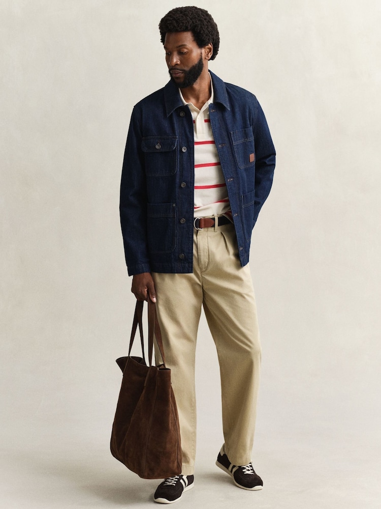 GANT Cream Striped Polo Shirt - Image 1 of 5