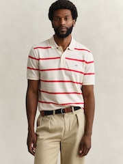 GANT Cream Striped Polo Shirt - Image 2 of 5