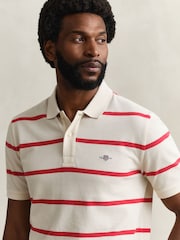 GANT Cream Striped Polo Shirt - Image 4 of 5
