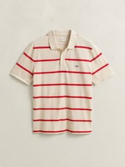 GANT Cream Striped Polo Shirt - Image 5 of 5