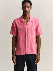 ピンク - GANT Garment Dyed Linen Pocket Shirt - 画像 1 / 6