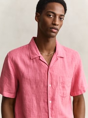 ピンク - GANT Garment Dyed Linen Pocket Shirt - 画像 4 / 6