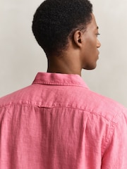 ピンク - GANT Garment Dyed Linen Pocket Shirt - 画像 5 / 6