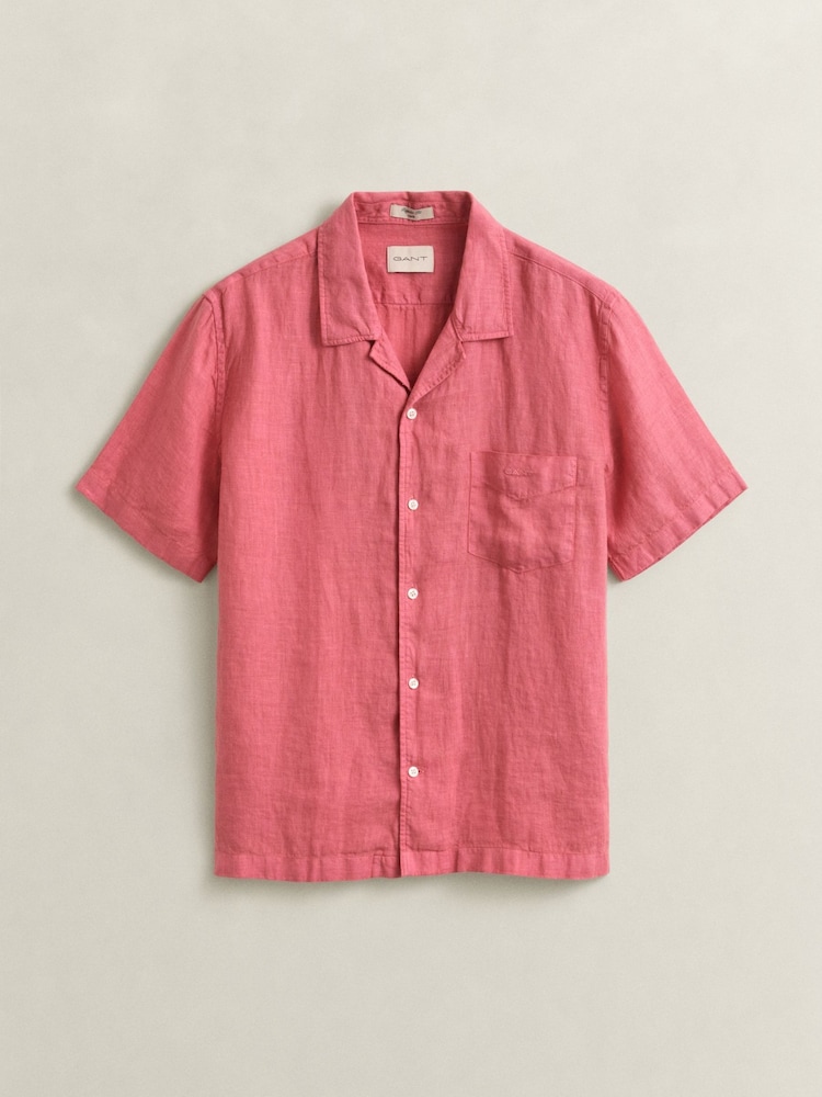 ピンク - GANT Garment Dyed Linen Pocket Shirt - 画像 6 / 6