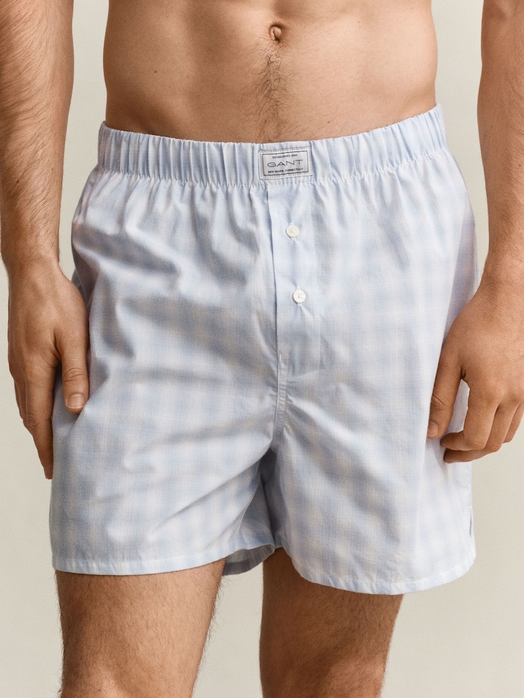 GANT Gingham Pattern Woven Cotton Boxer Shorts 2 Pack - Bild 2 von 4