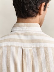 GANT Natural Cotton Linen Stripe Shirt - Image 4 of 5