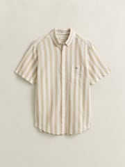 GANT Natural Cotton Linen Stripe Shirt - Image 5 of 5