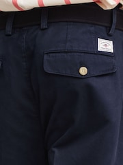 GANT Blue Pleated Twill Relaxed Chino Trousers - Image 5 of 6