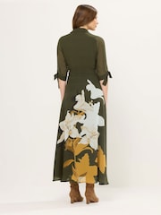 Star by Julien MacDonald Green Placement Printed Shirt Dress - Image 3 of 5