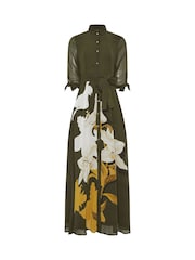 Star by Julien MacDonald Green Placement Printed Shirt Dress - Image 5 of 5