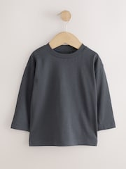 Black/Grey/Brown/Charcoal/White Long Sleeve T-Shirts 5 Pack (3mths-7yrs) - Image 3 of 9