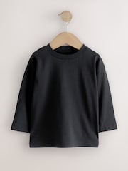 Black/Grey/Brown/Charcoal/White Long Sleeve T-Shirts 5 Pack (3mths-7yrs) - Image 4 of 9