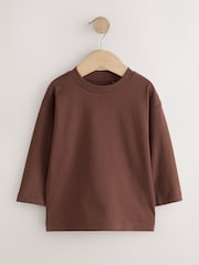 Black/Grey/Brown/Charcoal/White Long Sleeve T-Shirts 5 Pack (3mths-7yrs) - Image 6 of 9